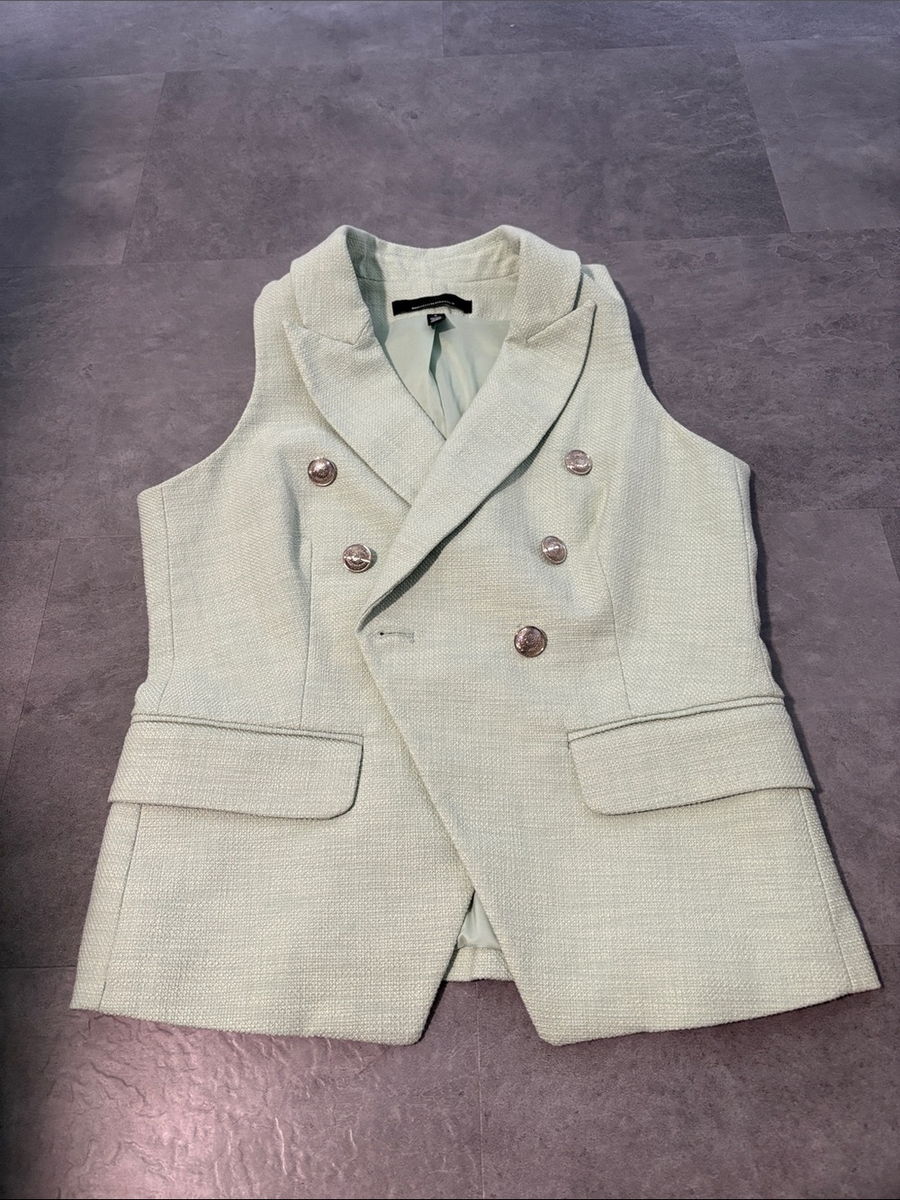 WHBM • Tweed Studio Vest in Sage Mint - Picture 12 of 13